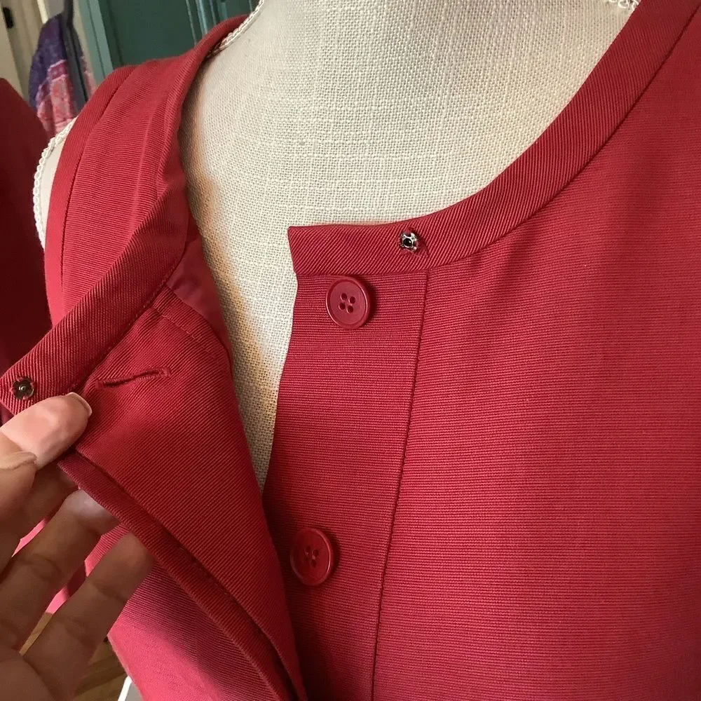 Talbots‎ Red Cotton/Silk Sheath Dress 🌼👗❤️